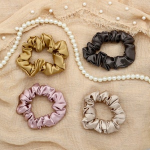 CLEARANCE! Mulberry Silk Hair Scrunchie, 22 momme 6A-Grade Natural Silk, 100% Pure Mulberry Silk Hair Ties, Mulberry Silk Scrunchies