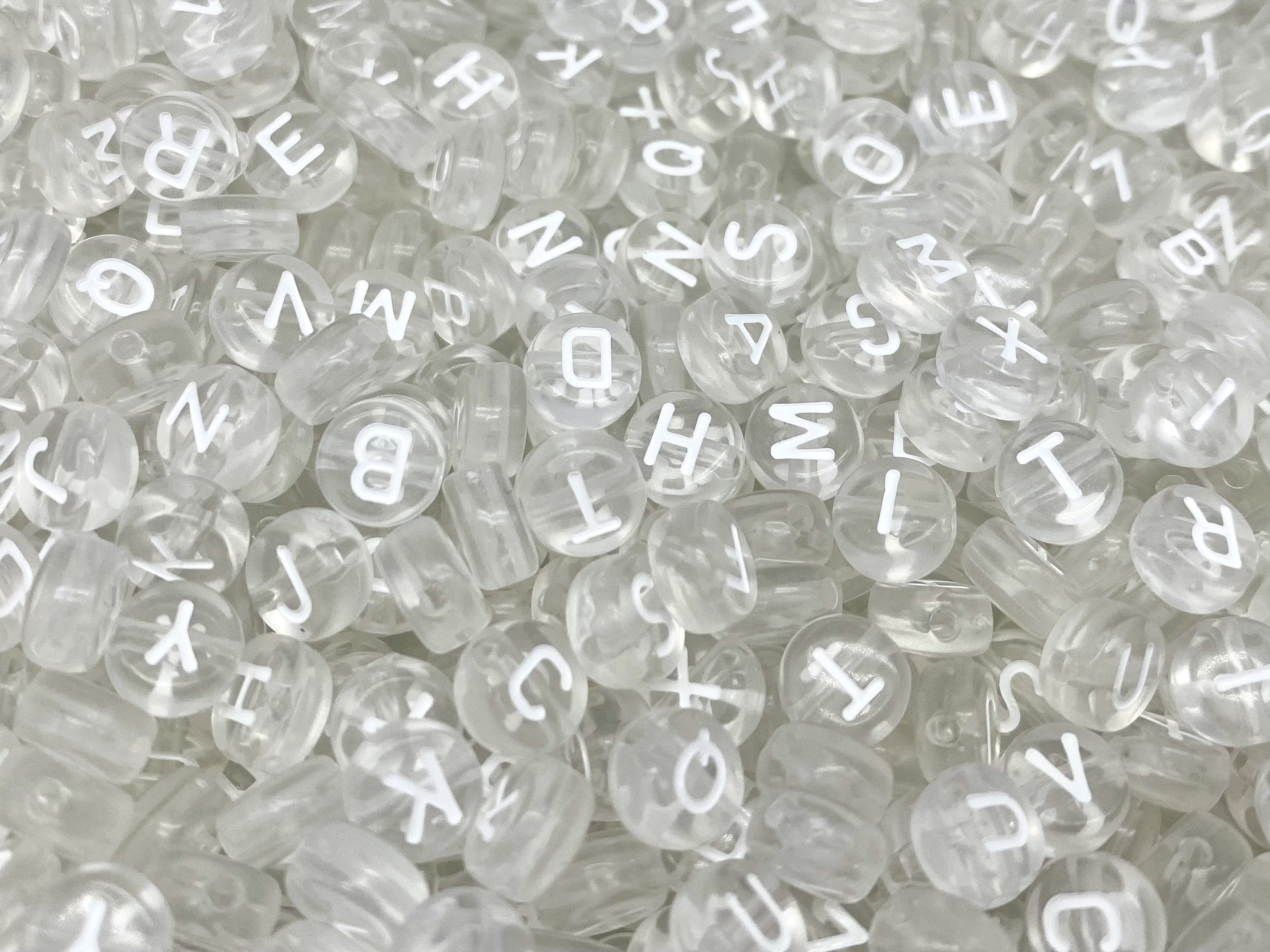 282pcs Christmas 4mm*7mm Round Letter Beads For Jewelry Making +