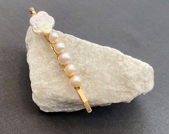 Real Freshwater White Keshi Pearl Hair Pins (pack of 2 