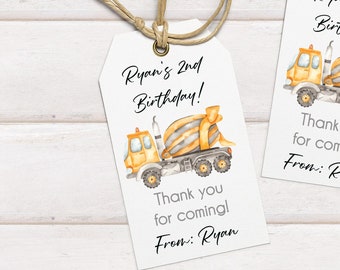 Construction Party Gift Tags templates / Editable Gift tags for Construction Theme Birthday Party / Construction Party Favor Tags