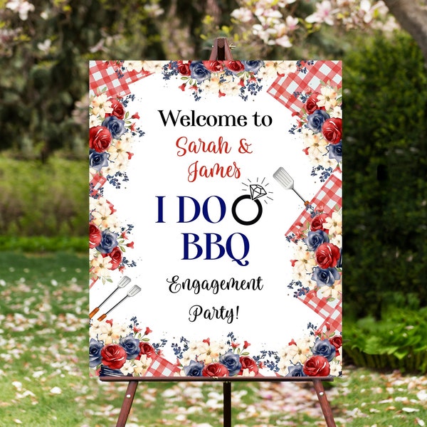 I DO BBQ Bridal Shower Sign: Editable Couples Shower (Digital Download)