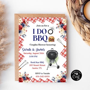 I Do BBQ Couples Shower Invitation: Editable Cookout Design (Digital)