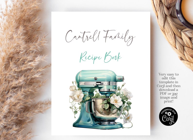 Editable Family Recipe Binder Cook Book / Printable Cook Book Cover ...