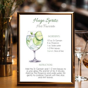Hugo Spritz ドリンクサイン デジタルダウンロードと印刷 / パーソナライズされたドリンクサイン / Hugo Spritz /