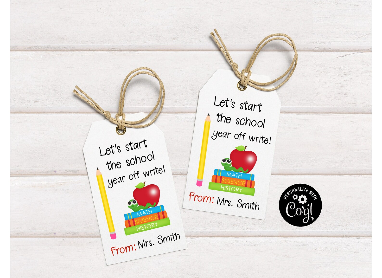 Back to School Favor Tags Instant Digital Download Personalized Teacher ...