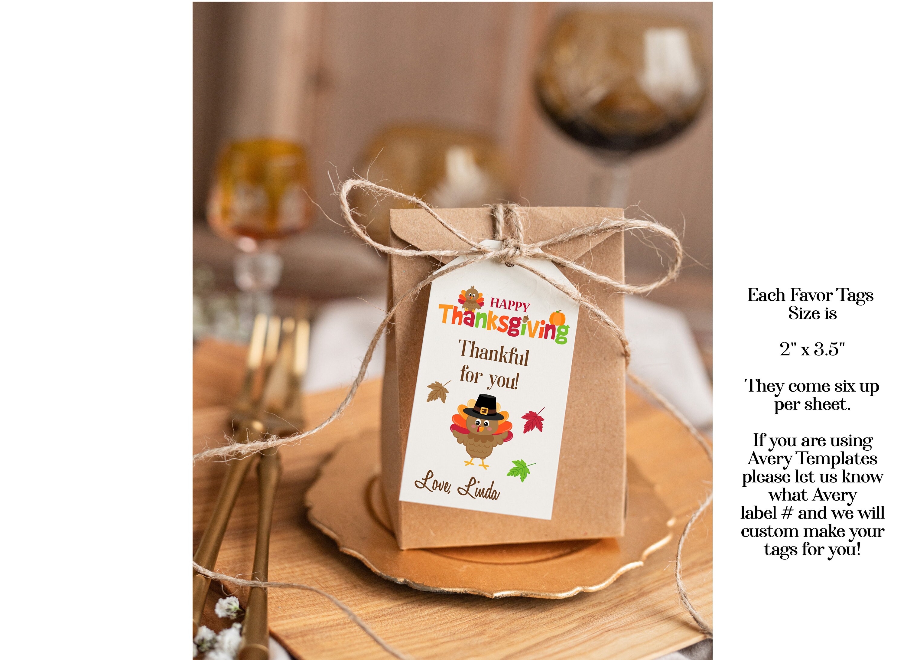 Editable Kids Friendsgiving Gift Tags and Favor Tags 2 X - Etsy