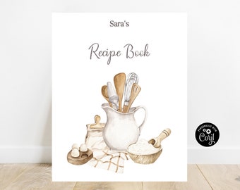 Personalisiertes Rezeptbuch Binder Cover & Karten (digitaler Download)