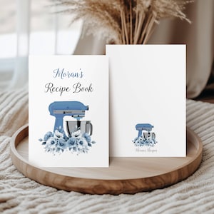 Blue Mixer Kochbuch-Cover: Bearbeitbarer Rezeptordner (Digitaler Download)