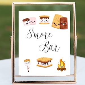 Customizable S&#39;mores Bar Sign - Instant Download for Your DIY S&#39;mores Station&quot;