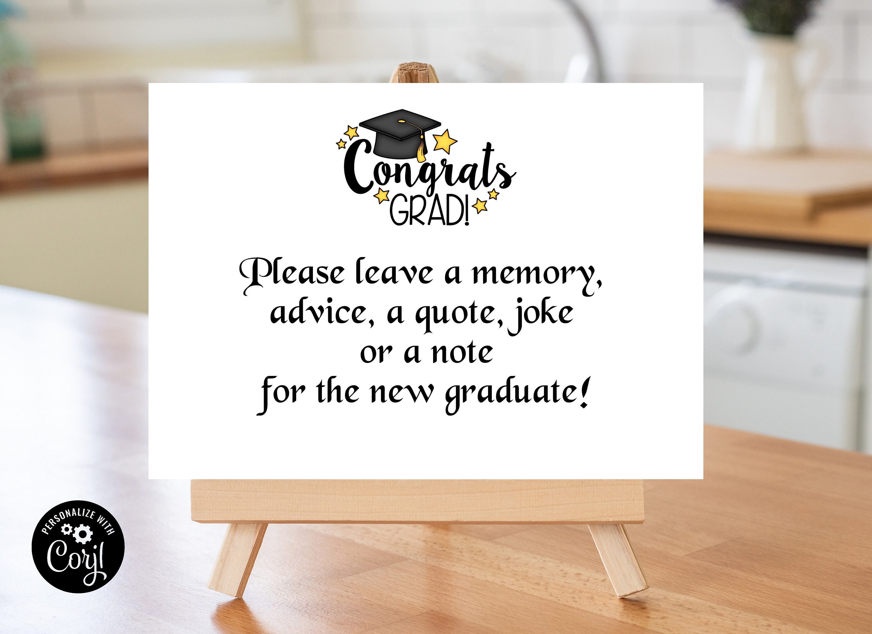 Graduation Memory Jar Sign & Cards | Editable Class of 2027 Party