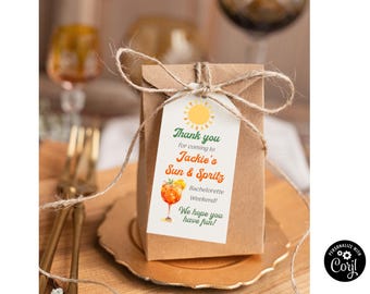 Sip in Style: Aperol Sun & Spritz Geschenkanhänger für deine Bachelorette Party