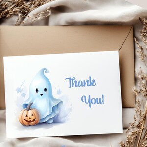 Carte de remerciement Un peu de BOO est presque dû / Carte de remerciement Halloween modifiable / Carte de remerciement en téléchargement numérique Carte d'Halloween