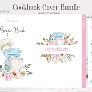 Family Recipe Binder Kit: Floral Cookbook Cover, Dividers (Digital Download)