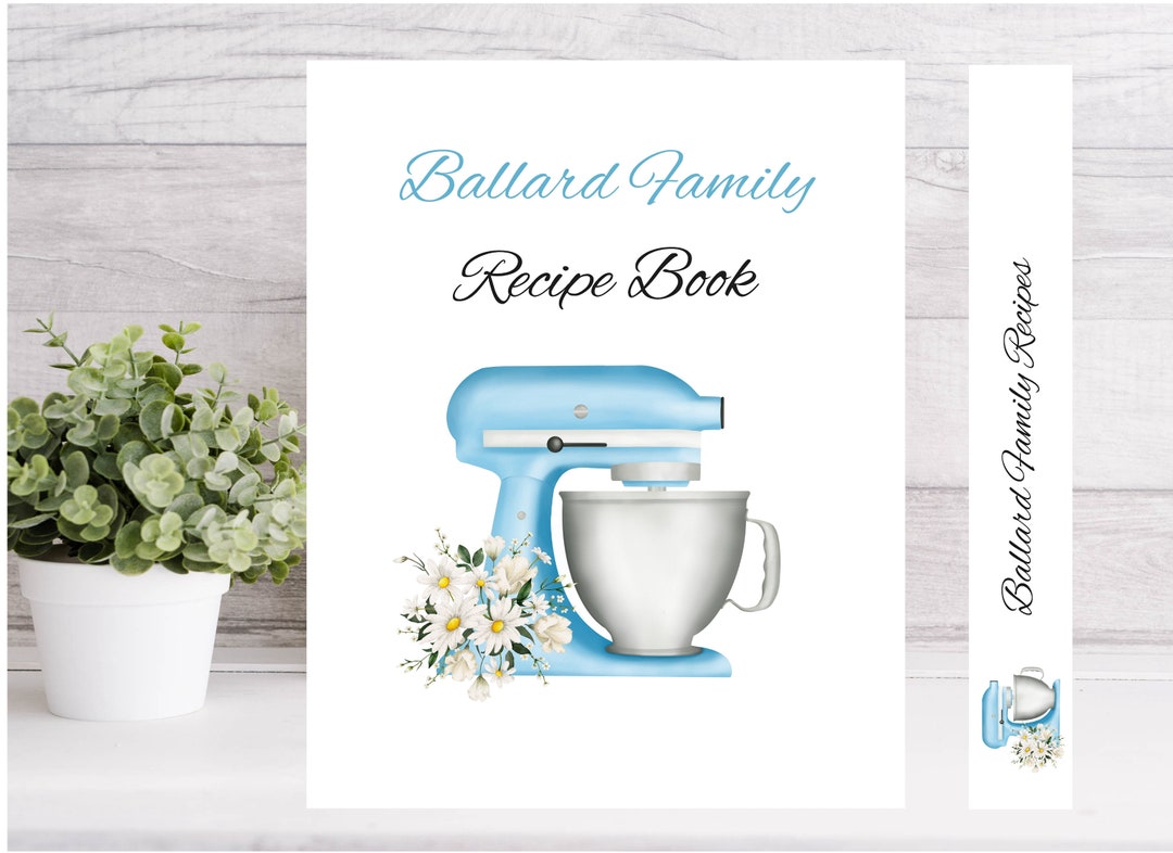 Personalized Printable Cookbook Cover, Cook Book Cover, Editable ...