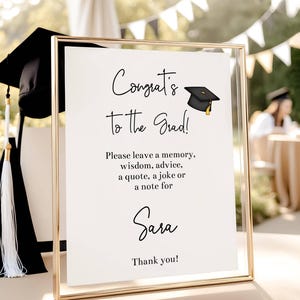 Graduation Memory Jar Sign and Cards Edit in Corjl: DIY Printable (Digital Download)