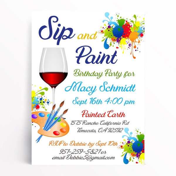 Sip and Paint Svg Etsy