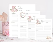 Floral Recipe Card Template: Goodnotes Cookbook, 8x10 (PDF Download)