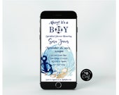 Natical Baby Shower Boy Invitation Set, Ahoy! It's a Boy Baby Shower Invitation, Instant download, Editable Template