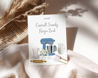 Personalized Cookbook Cover Template: DIY Recipe Book (Digital Download)