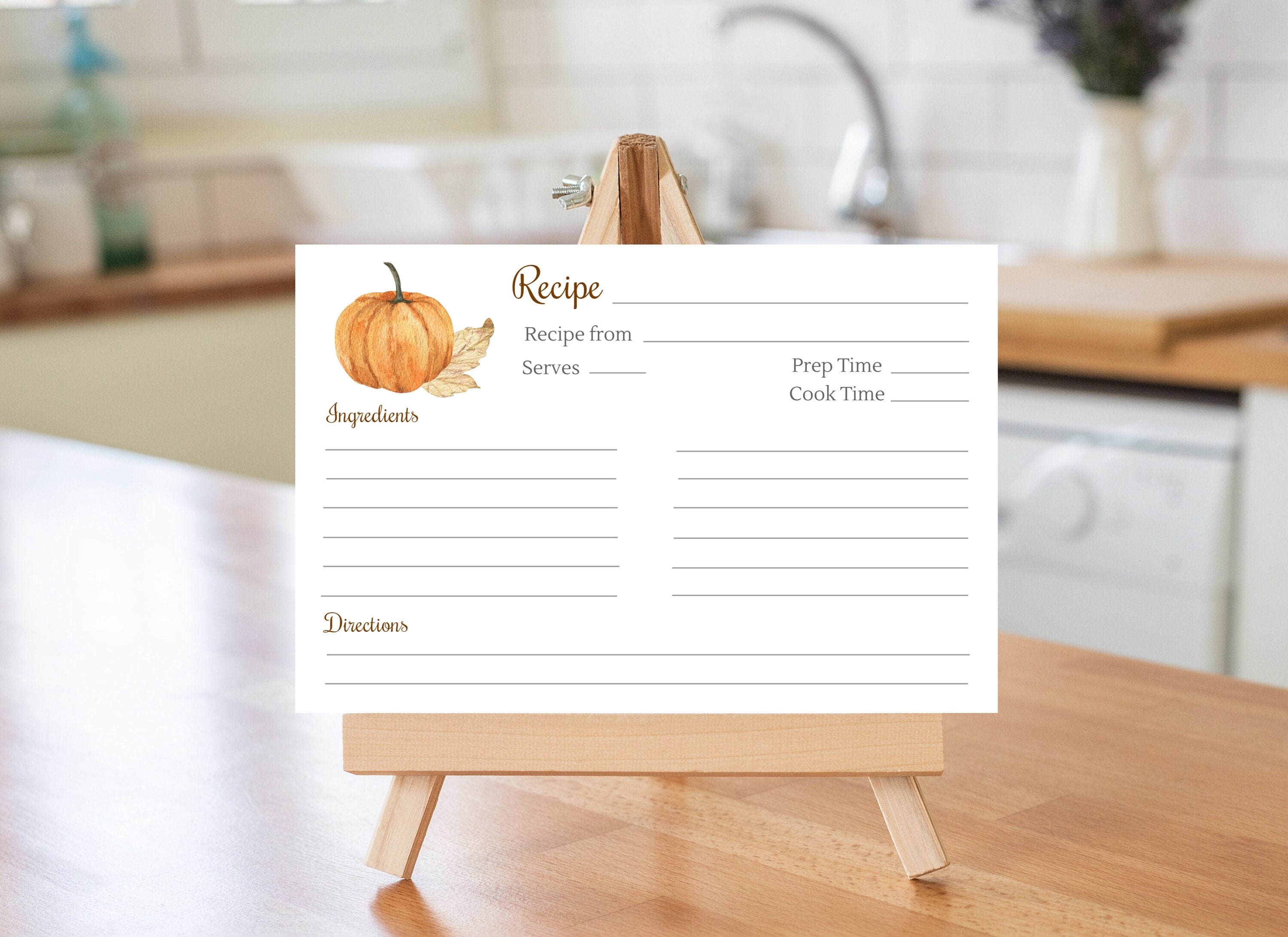 Thanksgiving Printable Recipe Card Download and Print Recipe Card ...