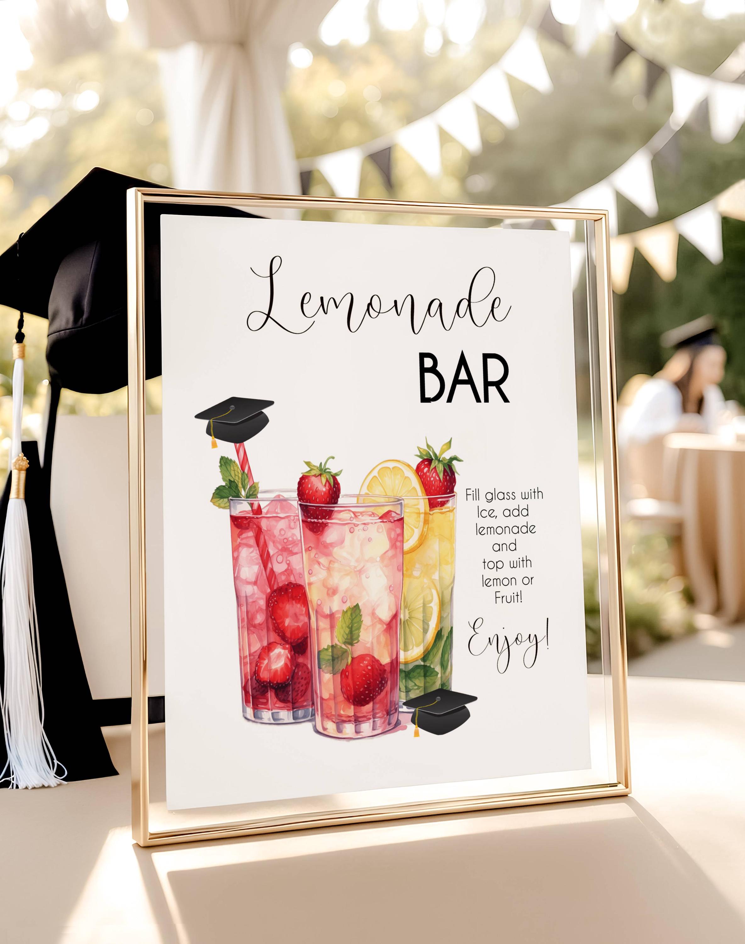 Graduation Lemonade Stand Sign Graduation Lemonade Bar Sign: Mocktail Party Decor (digital Download ...