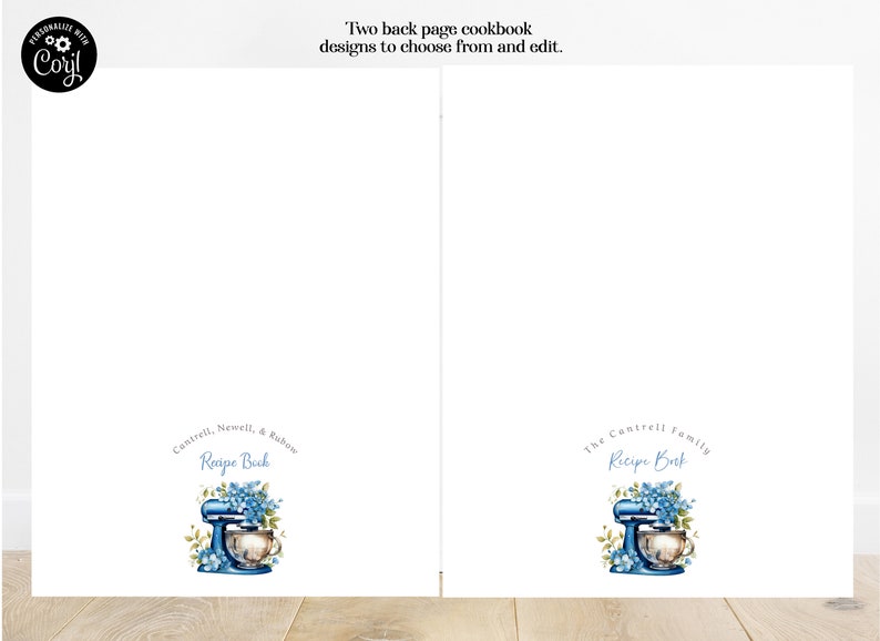 Personalized Family Cookbook Cover Template: Editable Recipe Book ...