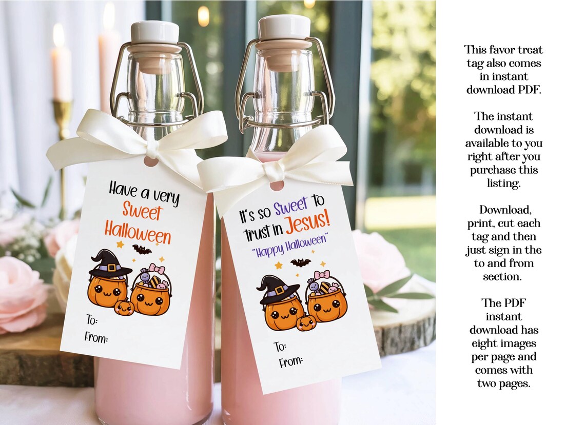 Printable Halloween Treat Tags - "it's so Sweet to Trust in Jesus ...