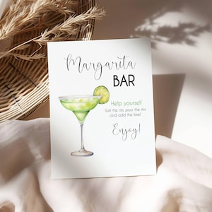 Margarita Bar Sign: Mexican Fiesta Drink Station Decor (Digital Download, 8x10 PDF & JPEG Files)