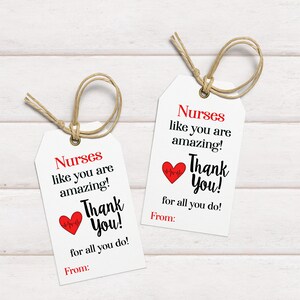 Favor Tag "Nurses like you are amazing", Nurse Gift Tag editable digital download and print, Nurse Thank you Tag digital download and print.