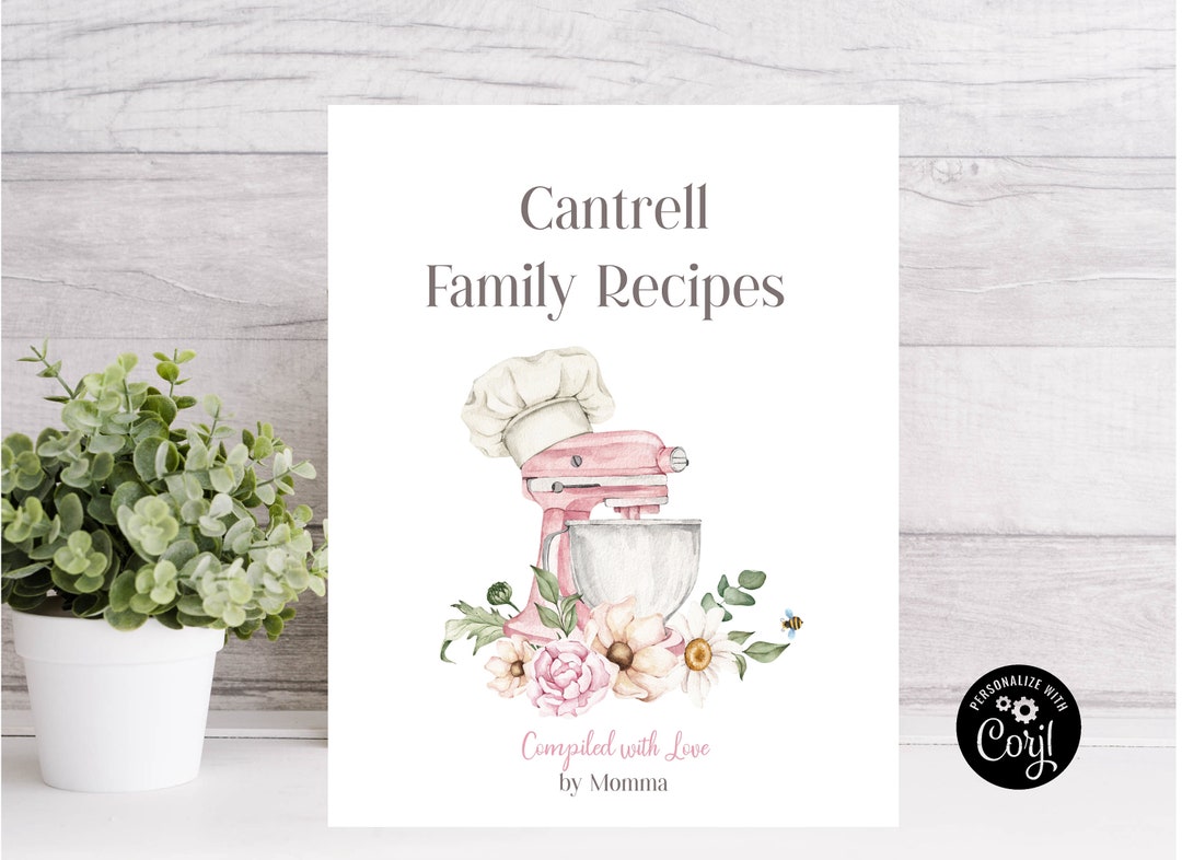 Personalized Cookbook Binder / Cook Book Cover Digital Download ...