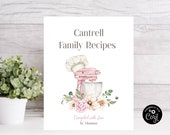 Personalized Cookbook Binder / Cook Book Cover Digital Download includes FREE Recipe Cards