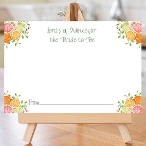 Spritz Theme Bridal Shower Advice Cards / Advice Cards for the Bride-to-be / Apreol Spritz Bachelorette Weekend