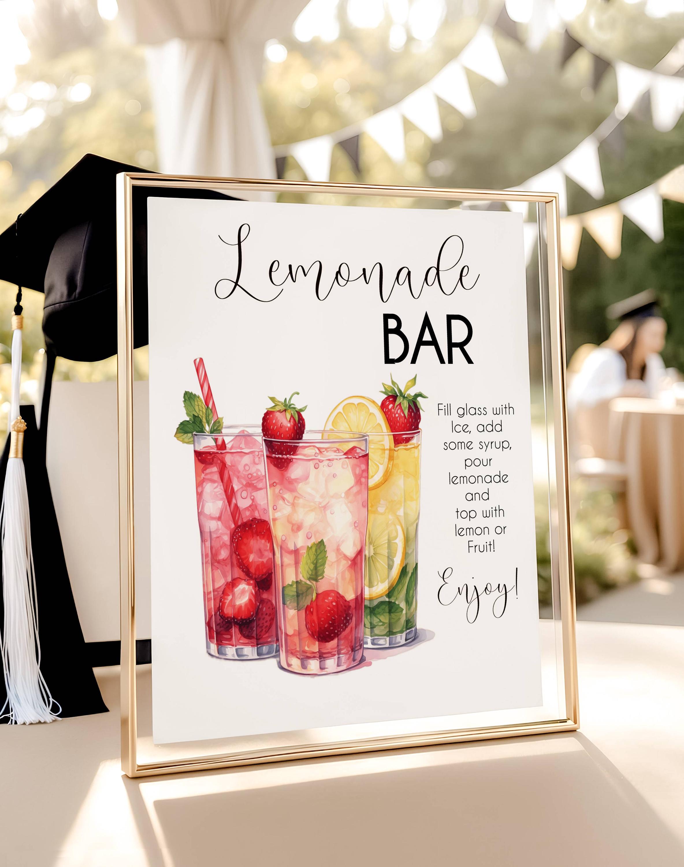Graduation Lemonade Bar Sign: Mocktail Party Decor (digital Download ...