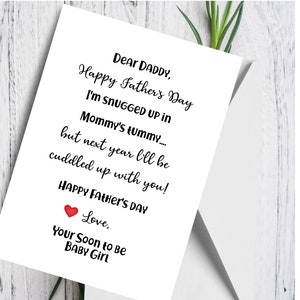 Feliz Día del Padre, Papá desde la Barriga. Descarga instantánea y opción de personalización para hacer que esta tarjeta del Día del Padre sea totalmente tuya.