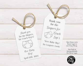 Dad's and Diapers Favor Tags / Editable Dad's and Diaper Favor Tags just download and print