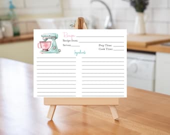 Vintage Recipe Card Template: Editable Full Page Design (Digital Download)