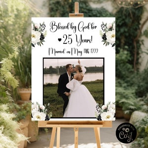 Celebrate 25 Years Together with this Customizable Anniversary Sign-Editable Printable Anniversary Sign
