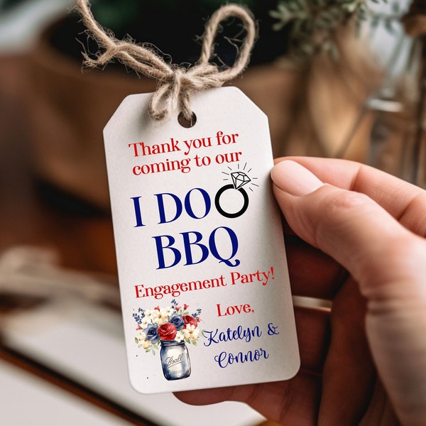 I DO BBQ Gift Tag / Couples Shower Favor Tag / Editable Couples Shower Gift Tag