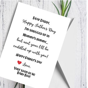 Feliz Día del Padre Papá de parte de su futuro bebé, Tarjeta minimalista Baby Bump del Día del Padre, Descarga instantánea e impresión de tarjeta del Día del Padre