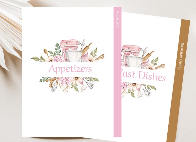 Printable Cookbook Dividers: 14 Tabbed Recipe Categories (instant ...