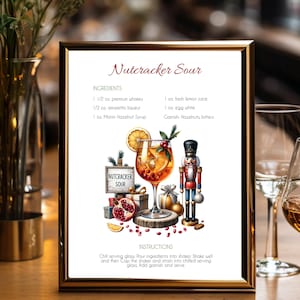 Placa de coquetel Nutcracker Sour / Placa de coquetel Nutcracker Sour / Placa de coquetel de feriado Download digital e impressão / Download instantâneo Nutcracker Sour