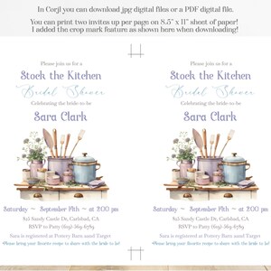 Invitations Cookware Stock the Kitchen Bridal Shower Invitation: Elegant Cooking Theme ...