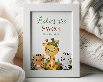 Safari Baby Shower Signs: Animal Theme Party Decor (Digital Download PDF)