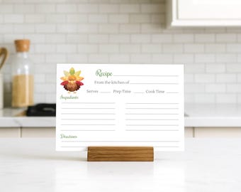 Thanksgiving Recipe Cards 4x6, Printable Fall Recipe Card, Friendsgiving Recipe Exchange, Pumpkin Recipe Cards, Instant Download PDF
