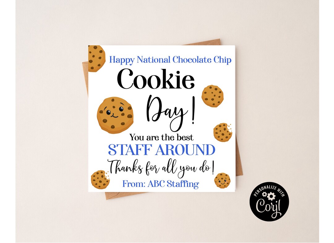 National Chocolate Cookie Day Gift Tag for Employees and Friends That