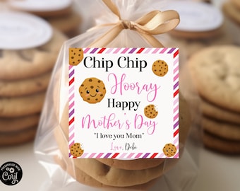 Mother's Day Gift Tag for Cookies / Chip Chip Horray for Mother's Day digital download gift tag/ Instant download mother's day tag