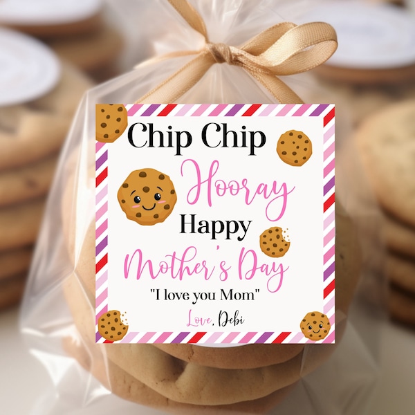 Mother's Day Gift Tag for Cookies / Chip Chip Horray for Mother's Day digital download gift tag/ Instant download mother's day tag