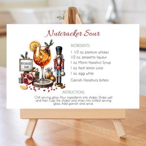 Cartão de receita de Nutcracker Sour / Placa de Nutcracker Sour / Placa de coquetel de feriado Download digital e impressão / Download instantâneo de Nutcracker Sour