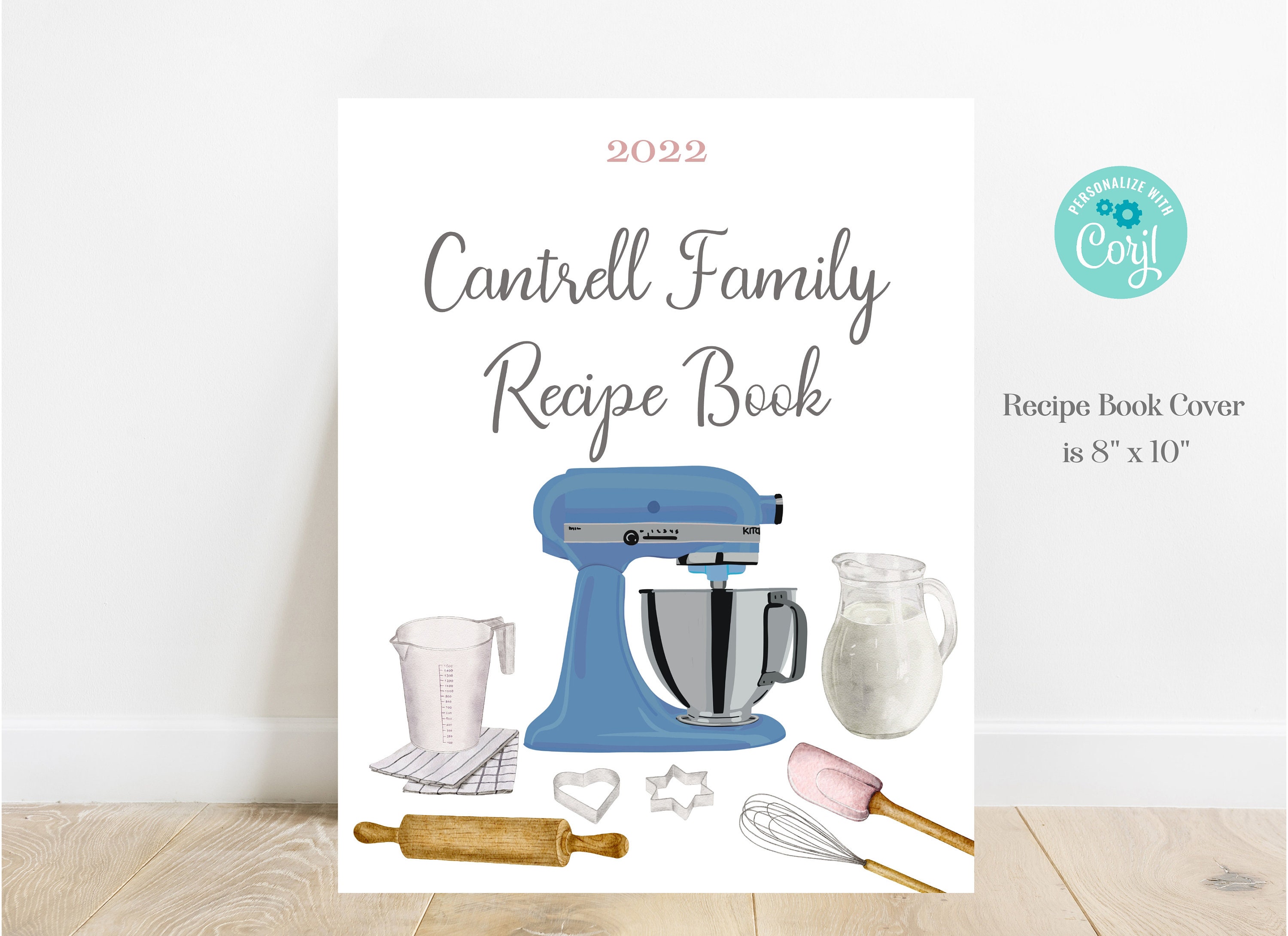 Family Recipe Binder Cover with Personalized Recipes - Six Wings