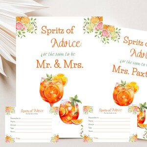 Spritz Theme Bridal Shower Sign and Advice Cards / Advice Cards for the Bride-to-be or soon to be Mr. & Mrs. / Apreol Spritz Bridal Shower